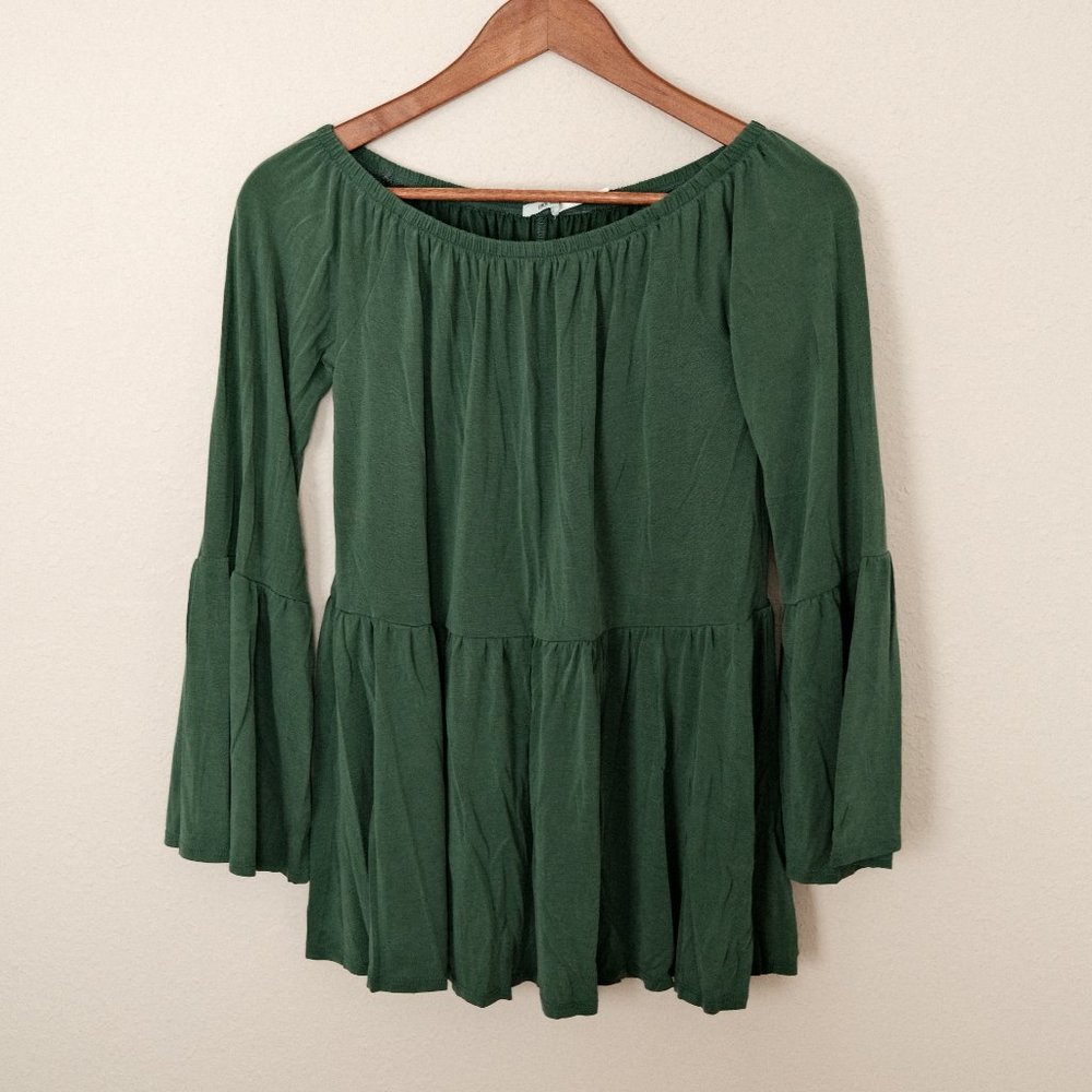 NWOT Kimchi Blue Off the Shoulder Green Top